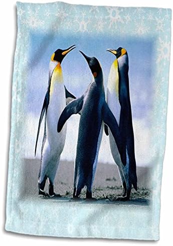 3Д роза 3 танцувачки пингвини на снегулки twl_38218_1 пешкир, 15 x 22, бело