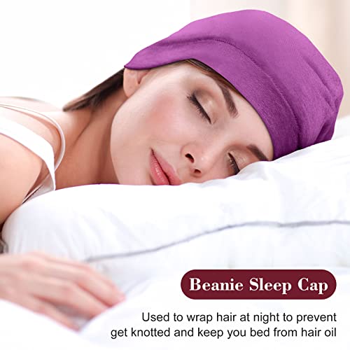 Сатиниорни 6 парчиња сатенски обложен сон за спиење, капаче за коса за спиење, девојче за глава за женски кадрава коса, една големина