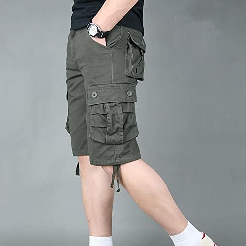Mens Mens Mens Cargo Sharts Men's Mid Mid Mid Weist Исечени панталони Мулти џебови на отворено права нозе панталони шорцеви