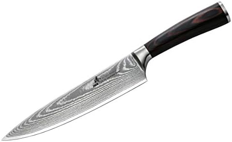 Zhen D5P Јапонски VG-10 67 слоеви Дамаск челик готвач нож 8-инчен прибор за јадење, кафеава