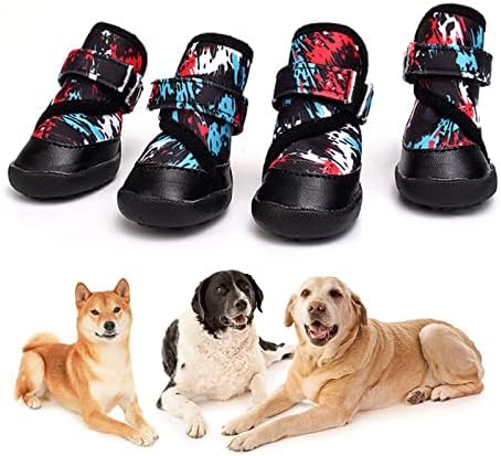 Чевли за кучиња зимски топли чизми кои не се лизгаат и водоотпорни миленичиња снежни чизми Студини денови на отворено одење трчање пешачење за