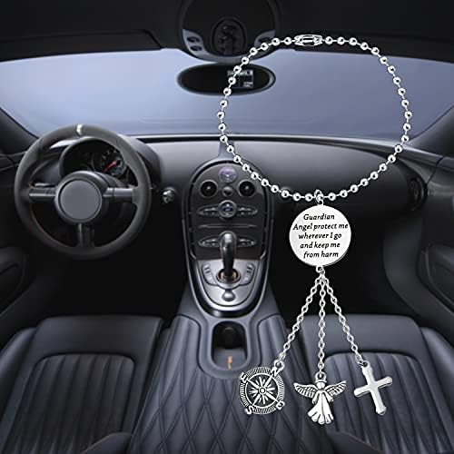 Fustmw Drive Safe Rearview Mirror Wanking Guardian Angel Car Carm Carm за задниот поглед