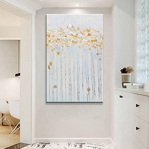 Yzbedset рачно насликано пејзаж масло сликарство на платно - рачно изработени златни цветни уметнички дела wallидни декор, за дневна соба спална