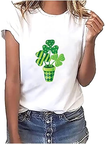 Облека со кратки ракави трендовски екипаж графички основни врвни маички за женски памучни маички есен лето девојки wm wm