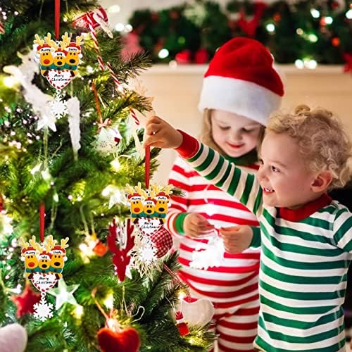 2 парчиња 2022 Персонализирани украси за новогодишни елки Семејство од 3 обичајни елени, DIY ирваси Божиќ украс, подароци за Божиќна декорација