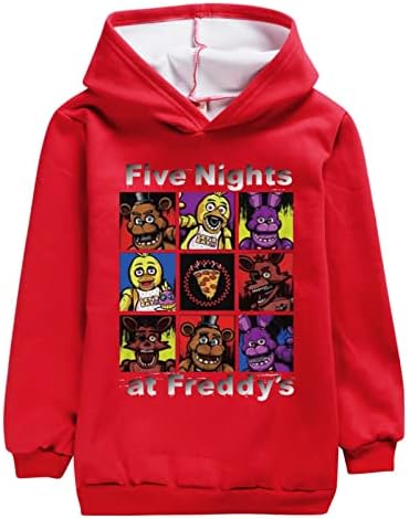 By-Can унисекс тинејџери пет ноќи во руно од Фреди, наредени со топли графички дуксери за иучеви за деца, за деца