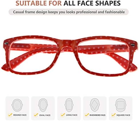 Очила за читање на очила 4 пакувања за читање на точки за полки за читање на жени за жени кои читаат