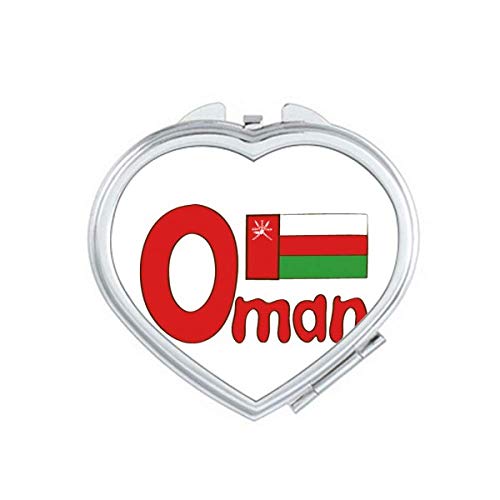 Оман Национално знаме црвено зелено огледало на огледало за зголемување на преносно рачно џеб шминка