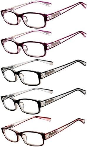 Був Читатели 5 Пакет На Елегантни Женски Очила За Читање Со Убави Модели За Дами Делукс Пролет Шарка Стилски Изглед