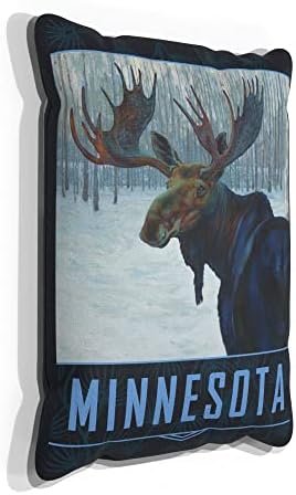 Минесота зимско лос платно фрла перница за кауч или тросед дома и канцеларија од нафта сликарство од уметникот Кари Лер 13 x 19.