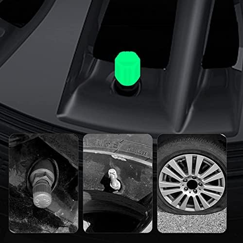 Капаци со вентил со флуоресцентни автомобили во гуми, 2023 година Универзални капаци на ламини гуми, издржливи светлосни капаци на