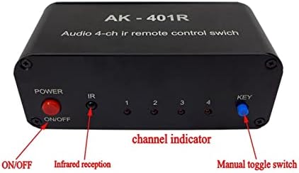 Фекамос Аудио Сплитер, Исклучете Ја Меморијата Лесен Инсталацијој Аудио Прекинувач ABS DC 12V RCA СО Далечински Управувач За Видео