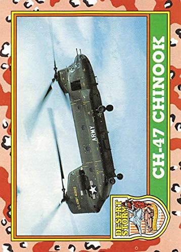 1991 Топс Пустинска Бура Жолто Лого Писмо Коалиција за Мир Тргување Картички 12б Ч-47 Чинук