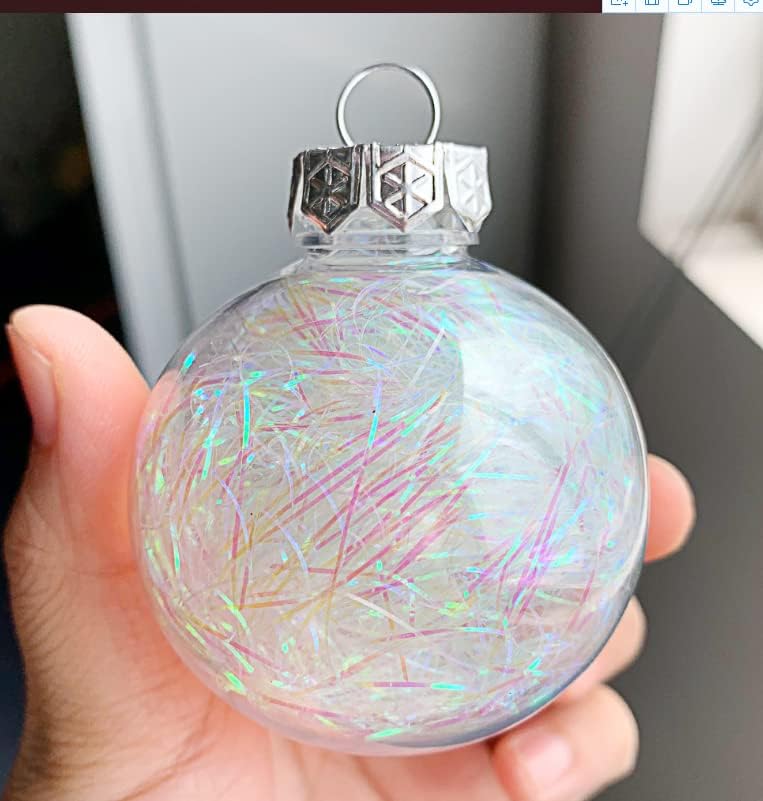 Yycraft ShatterProof чиста пластична божиќна топка украси 6см Божиќни топки чаши поставени со полнети деликатни украси