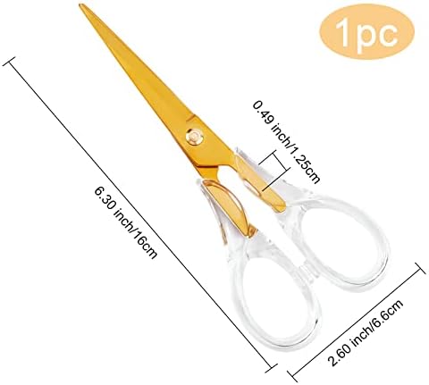 Sunnyclue 6,3 инчи акрилни рачки ножици од не'рѓосувачки челик ножици за хартија ножици за ножици на ножици од не'рѓосувачки челик со акрилна