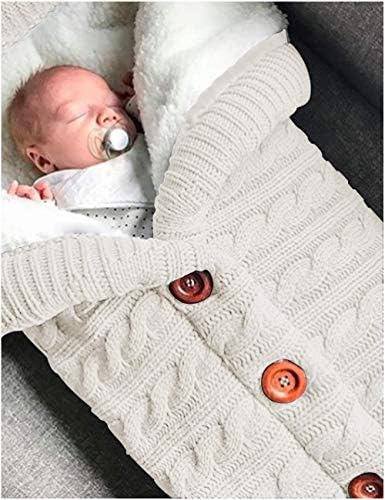 Колаџер унисекс бебиња шетач за шетач плетен џемпер ќебе новородено бебе меко густо руно ќебиња за момчиња за девојчиња