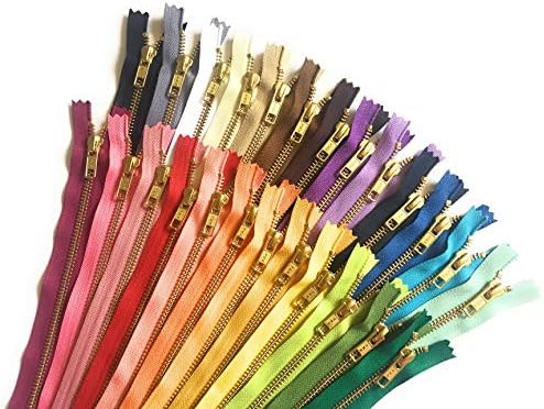 Златни метални патенти во 25 мешани бои ykk бр. 5 патенти за торби за шиење занаети