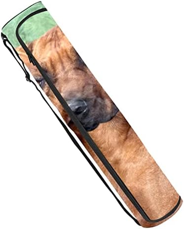 Родезијан Риџбек кучиња јога мат носач торба со рамо од каиш за јога мат торба торба со торба со плажа