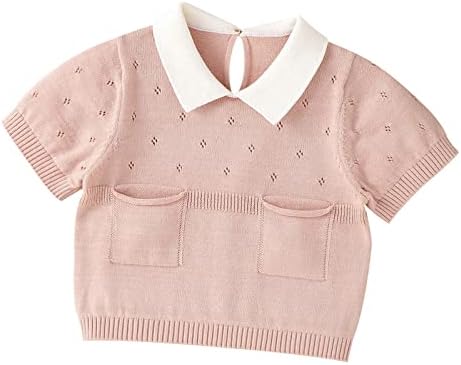 Девојче облека со големина 24 месеци дете деца бебешки момчиња девојчиња кратки ракави пулвер склопуваат џемпер од џемпер памук