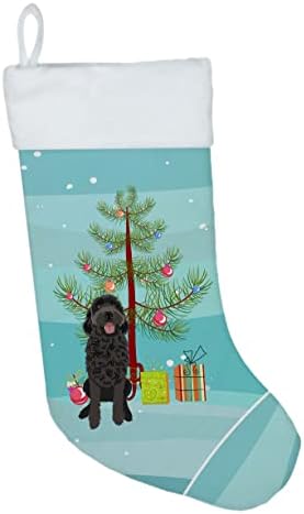 Богатства на Каролина WDK3002CS Doodle Black 1 Божиќ Божиќно порибување, камин што виси чорапи Божиќна сезона забава Декорации