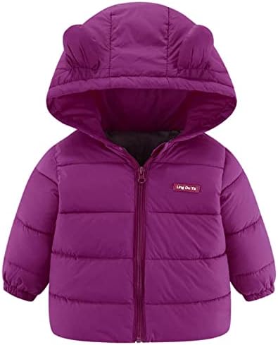 Детско деца бебешки момчиња девојки зимска топла јакна за надворешна облека од надворешна облека мечки уши палта со качулка со подножје целосна