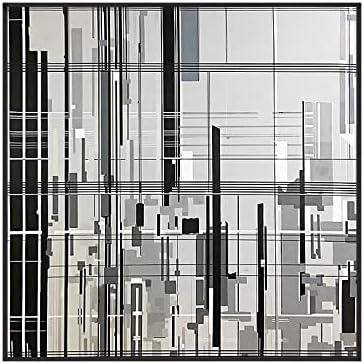 Современо апстрактно сликање со рачно насликано масло - квадратна сива линија пејзаж модерна минималистичка тремот дневна соба декоративно