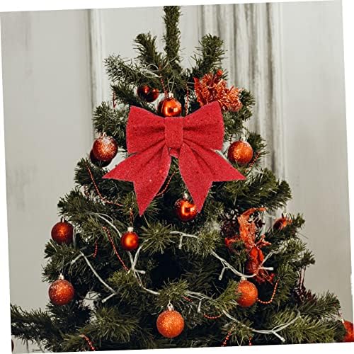 Toyvian 12 парчиња Божиќен лак на отворено црвени лакови црвени венци лакови од лак, украсен украс на дрво лак лак лак-јазол
