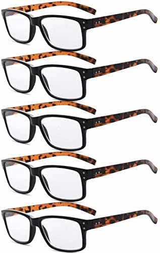 Очила Заштедете 10% На Комплет 5 Пакети Класични Очила За Читање За Мажи и 5 Пакети Гроздобер Читатели Црна Рамка со Раце од Желка +3.00