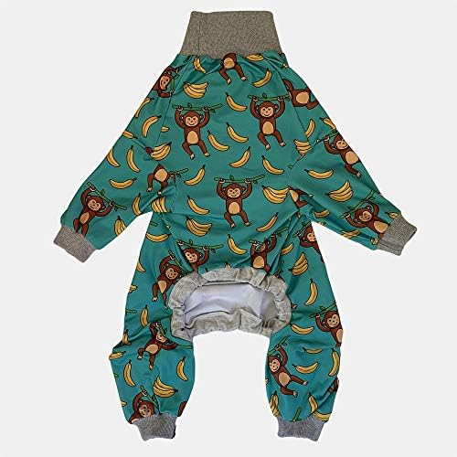 Заби и мед пиџами пижами/мајмун банана печати кучиња онци, комбинезон со целосна покриеност, лесен пулвер, кучиња PJS PJS