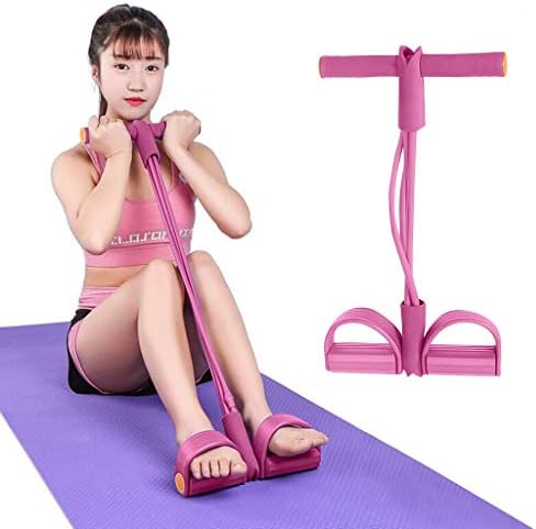 Еластична еластична 4-цевка седнат јаже со педална педала за вежбање на абдоминална опрема фитнес јога