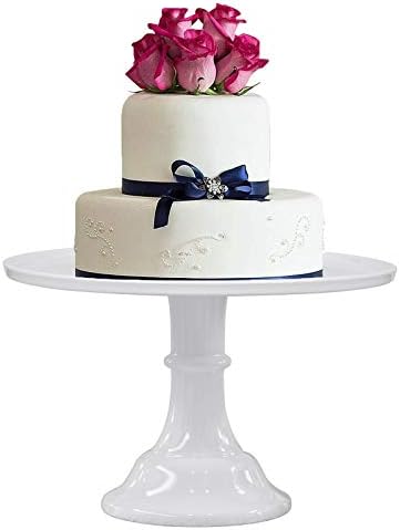 Klaskware Round Cake Stand White 11 Меламин торта приказ Стенд Десерт за приказ на саксија за сад за празник, дипломирање, свадба, роденден, забава,