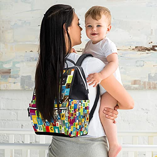 Апстрактни Букви Торби За Торби За Пелени Ранец За Мумии Торба За Пелени Со Голем Капацитет Патна Торба За Нега На Бебиња