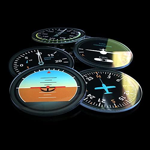 TimetHink 6 парчиња авиони инструменти на авиони модерни инструменти за летање акрилик смешни авијациски крајбрежје поставени за