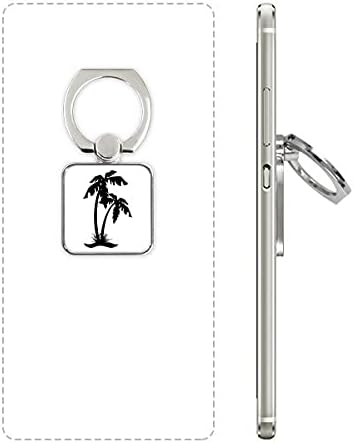 Кокосово дрво црна плажа преглед на квадратни мобилни телефони прстен држач за држач за заграда Универзален подарок за поддршка