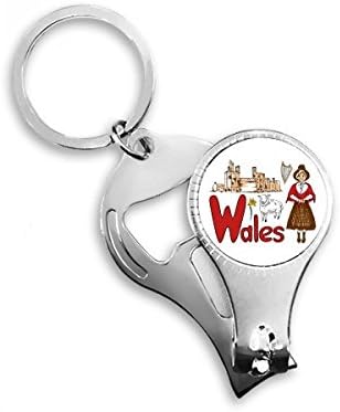 Велс Национален Симбол Обележје Шема Ноктите Нипер Прстен Клуч Синџир Шише Машинка Клипер