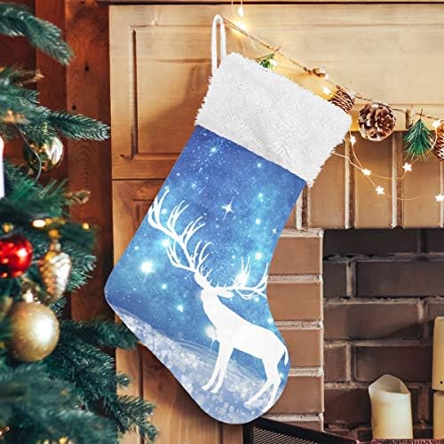 Пимилагу сино небо снегулка Божиќно дрво Божиќни чорапи 1 пакет 17,7 , виси чорапи за Божиќна декорација