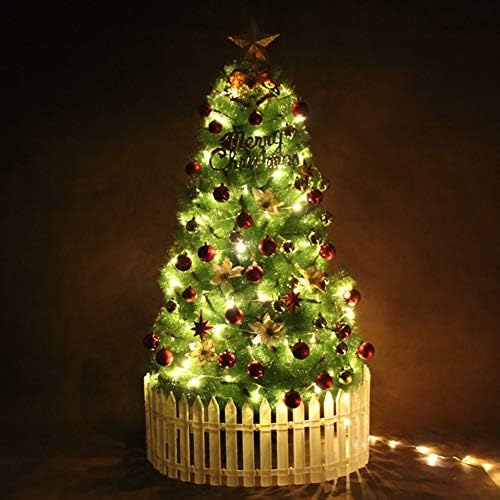 6ft осветлена елка, 300 совети за гранки, премиум ПВЦ игли, вештачко Божиќно дрво w/LED диоди и декори за одмор, лесно склопување-зелено