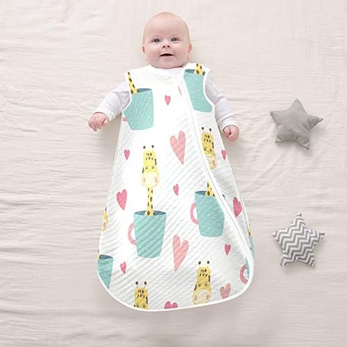 VVFELIXL вреќа за спиење за новородени бебиња, симпатична чаша од жирафа, бебе што се носи, носено ќебе, вреќа за спиење на транзиција за новороденче,