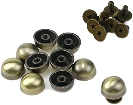 Mewutal 10 парчиња чанти стапала 1/2 инчи тркалезна глава за нокти од бронзено капаче за бронзено метално метално занаетчиски занаетчиски