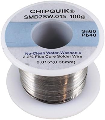 Chip Quik SMD2SW.015 100G SELMER WIRE 60/40 TIN/LEAD NO-CLEAN .015 100G Ultra Thin