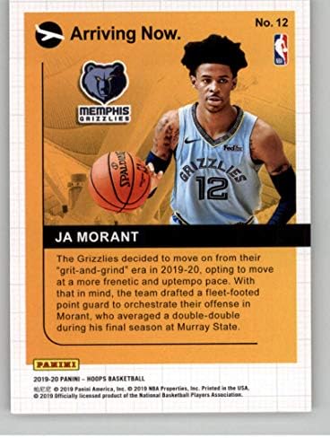 2019-20 Панини обрачи кои пристигнуваат сега 12 Ja Morant Memphis Grizzlies RC RC Rookie NBA кошаркарска трговија картичка
