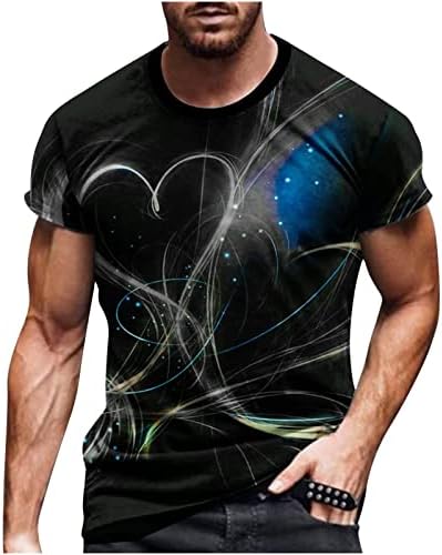Мажи 3Д дигитална маичка за печатење летни кратки ракави модни кошули обични екипаж вратот маички улични смешни кошули врвови