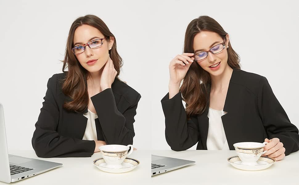 Читање на очила за очила за жени со сина светлина - сет од 2 анти -сини читатели за жени +2,0 синократен екран за заштита на вирус мода
