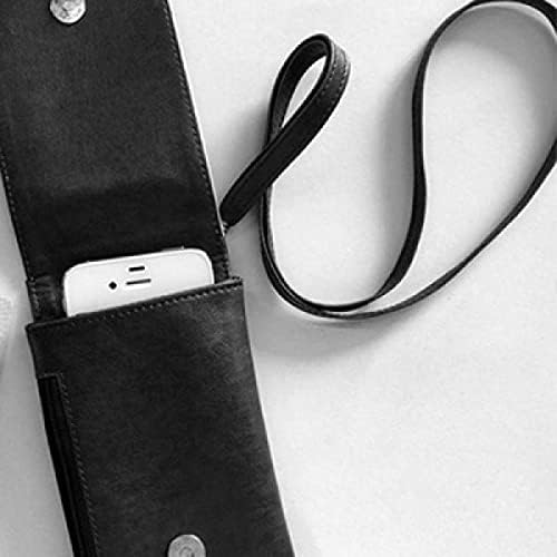 Римски броеви Шест во црна силуета Телефонска чанта што виси мобилна торбичка црн џеб