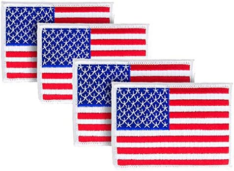 Wayda 10pack Американско знаме за крпење, железо на или шие на униформа амблем, печ за кука на американско знаме морал