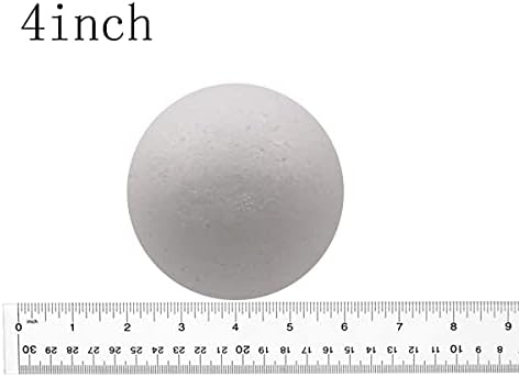 Ffchuanhe 4 инчи 24 парчиња занаетчиска топка од пена. Бела полистирен мазна тркалезна топка, за материјали за уметност и занаетчиство,