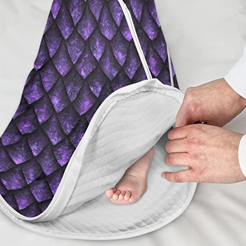 VVFELIXL вреќа за спиење за новородени бебиња - Виолетова змејови скали бебешки носење ќебе - торба за спиење на транзиција за новороденче