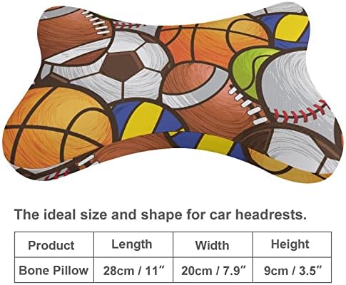 Спортски топки Перница за вратот на вратот од 2 перници за потпирачи за глава во форма на коски за патнички дома