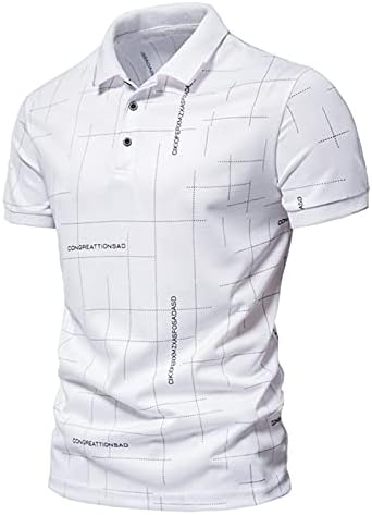 Поло кошули за мажи лапел кратки ракави летни теми за одмор во боја на контраст во боја на крпеница лента за голф блузи врвови на блузи за голф