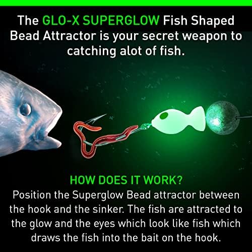 Glo-X 24PCS меки пластични мониста на риболов со очи со очи, сјае најсветлите, додајте во риболов мами, слатководни води и солена вода, фатете